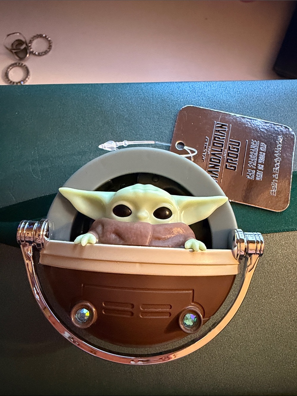 Bath & Body Works Baby Yoda (Grogu) Ornament in Green, Brown, Cream